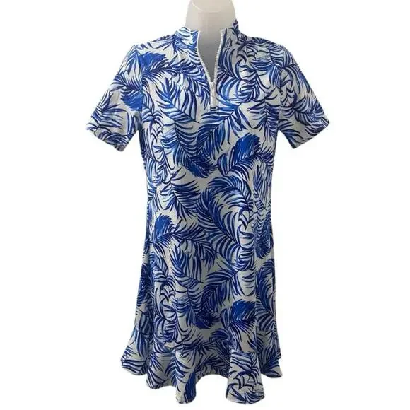 Tommy Bahama 1/4 Zip Tropical Print Golf Tennis Dress with Shorts - Picture 3 of 9